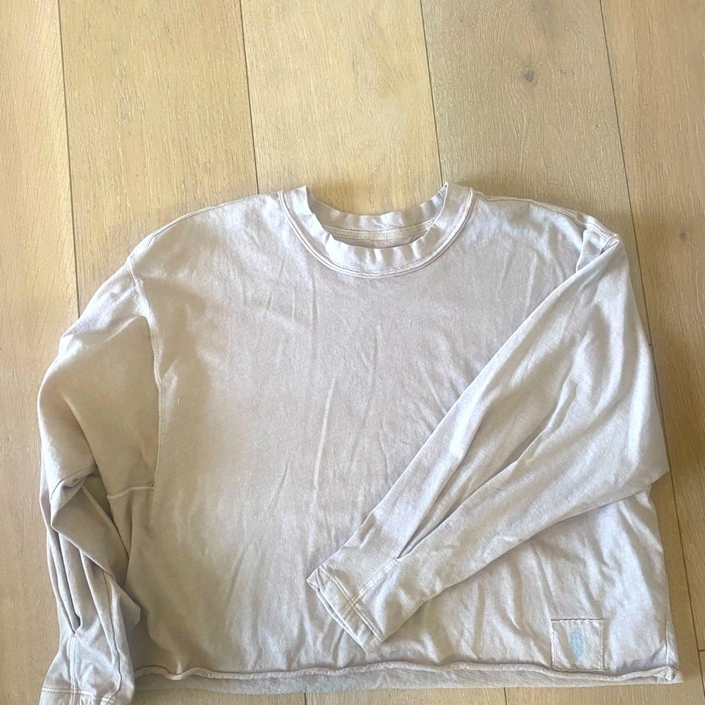 Free people cropped, raw hem, top